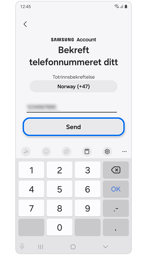 Skjerm for totrinnsbekreftelse