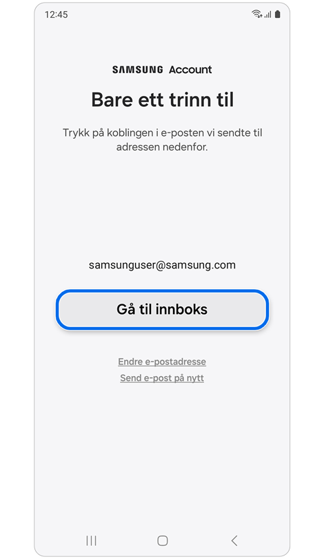 Lenke til e-postinnboksen