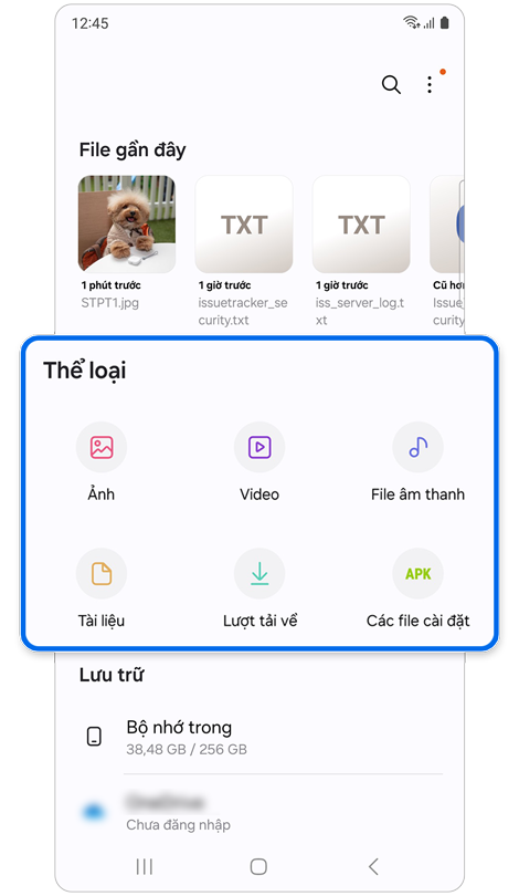Màn hình chính File của bạn.