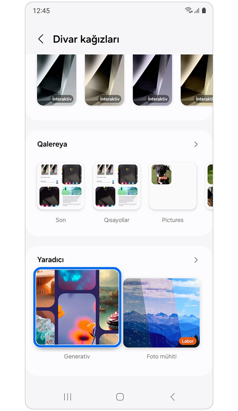 Divar kağızı kateqoriya ekran