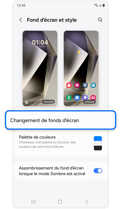 Écran de fond d'écran et style