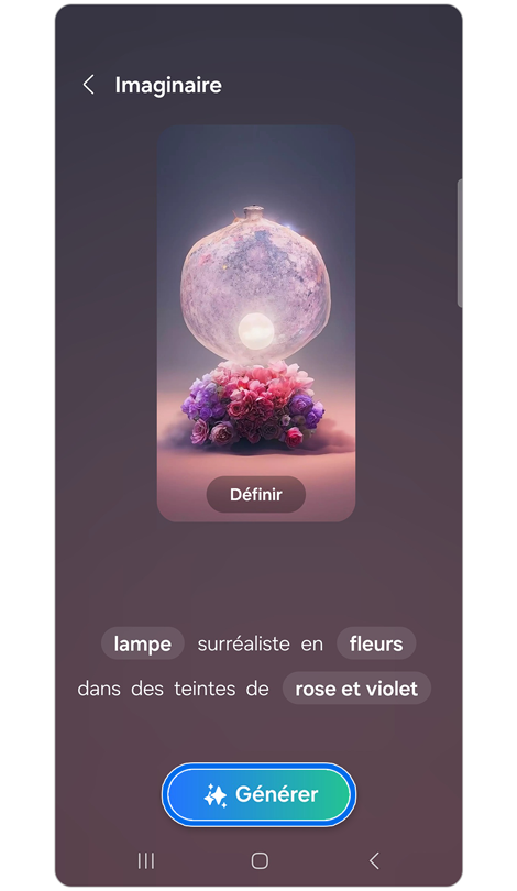 Écran de création d’un fond d'écran génératif