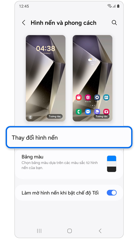 Màn hình chính Hình nền và phong cách
