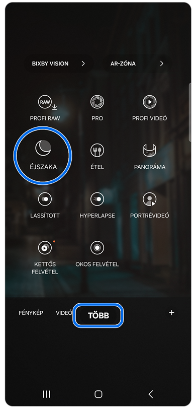 Kamera mód karusszell