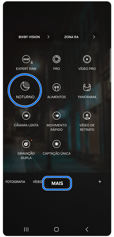 Carrossel de modos da câmara