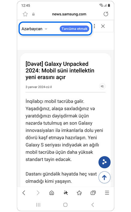 Məqaləni tərcümə etmək üçün dillərin aşağı açılan siyahısı.