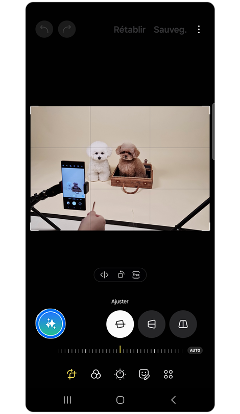 Écran d'accueil de la fonctionnalité d'édition