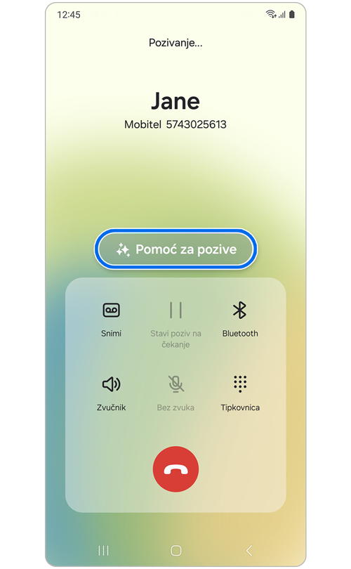 Telefonski razgovor s drugom osobom u tijeku.