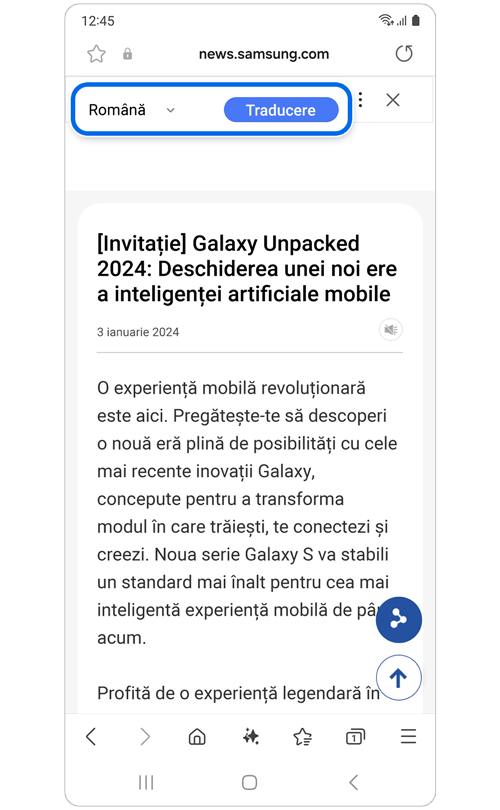 Lista verticală a limbilor pentru traducerea articolului.