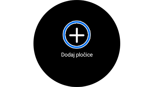 Ekran Dodaj pločice na Galaxy Watchu.