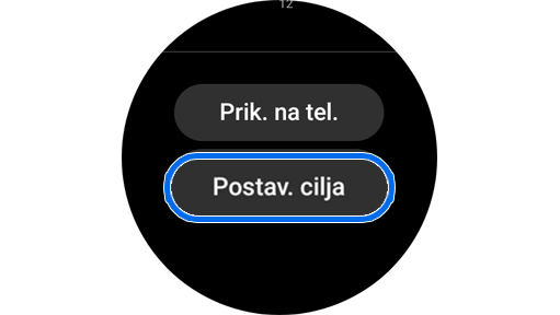"Gumb "Postavi cilj" u widgetu Koraci."