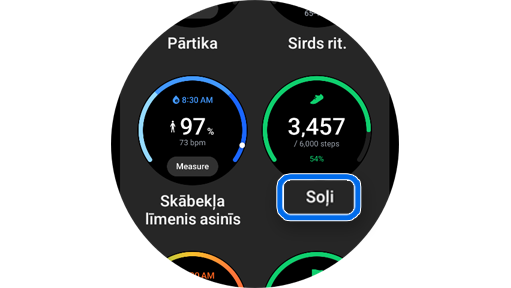 Elementa ekrāns Soļi.
