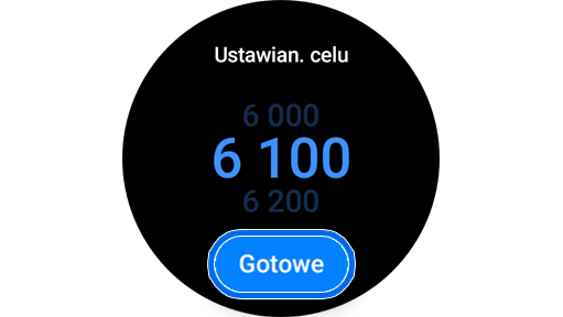 Ekran do ustawiania celu kroków.