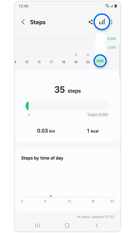 Samsung Health steps tracker.