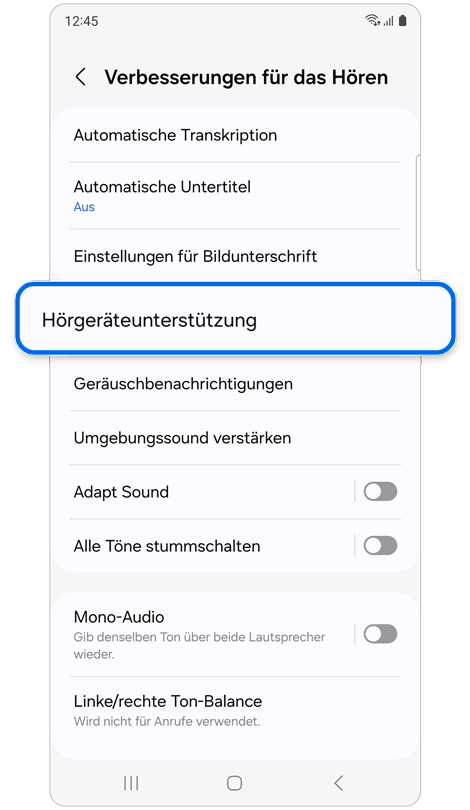 Hörverbesserungsfunktionen