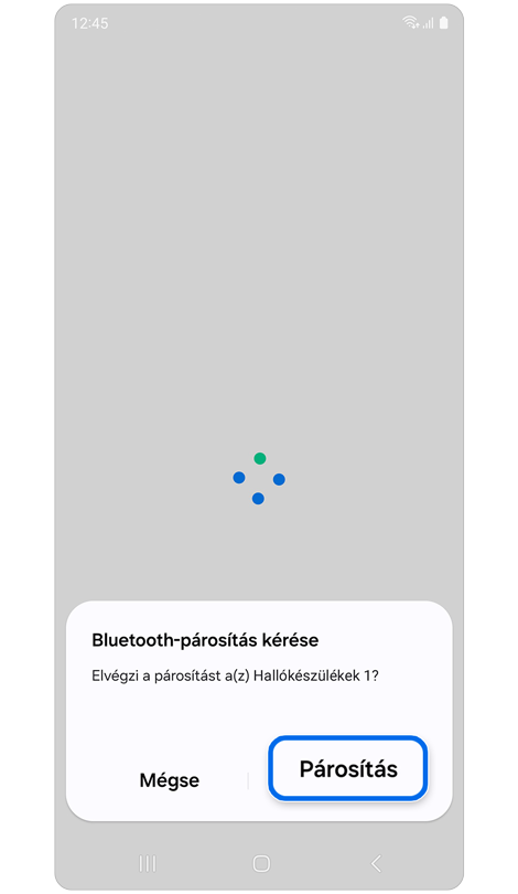 Bluetooth párosítási kérés előlugró ablak