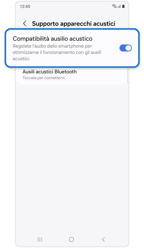Caratteristiche della funzione Supporto apparecchi acustici