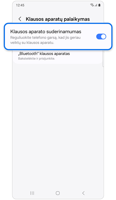 Klausos aparatų palaikymo funkcijos