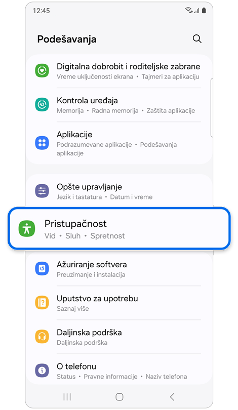 Podešavanja početnog ekrana