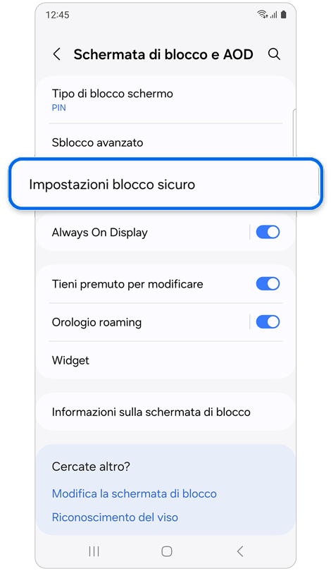 Schermata di Schermata di blocco e AOD.