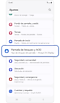 Pantalla de inicio de ajustes