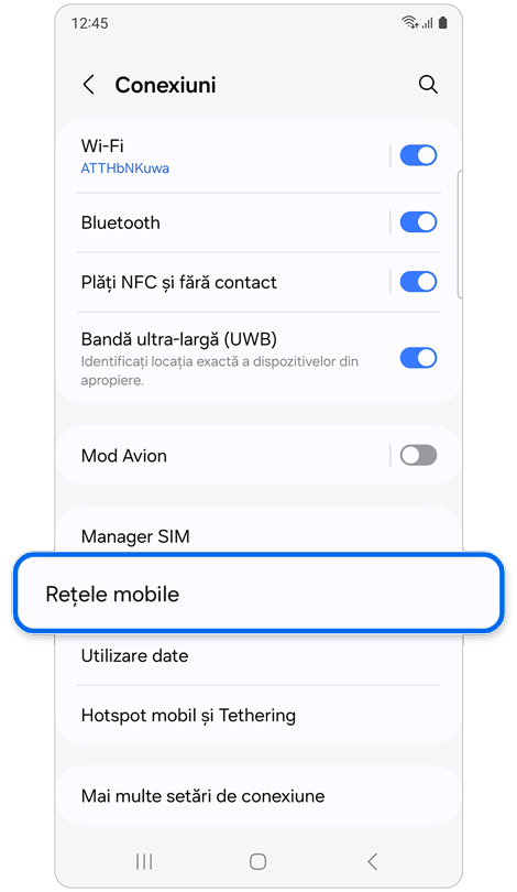 Ecranul de pornire Conexiuni.