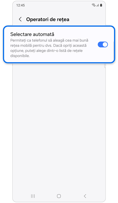 Ecranul Operatori de rețea.