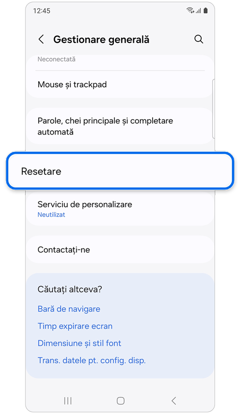 Ecranul de pornire Gestionare generală.