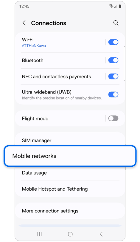 Connections home screen.