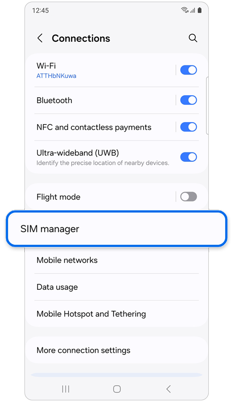 Connections home screen.