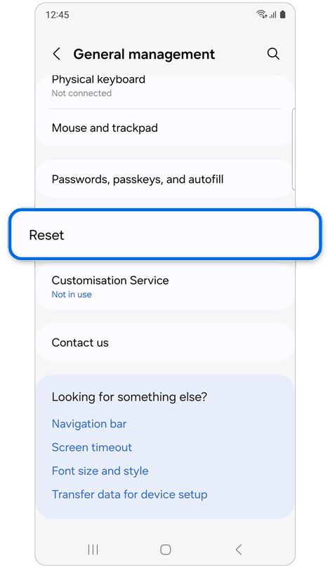 General management home screen.