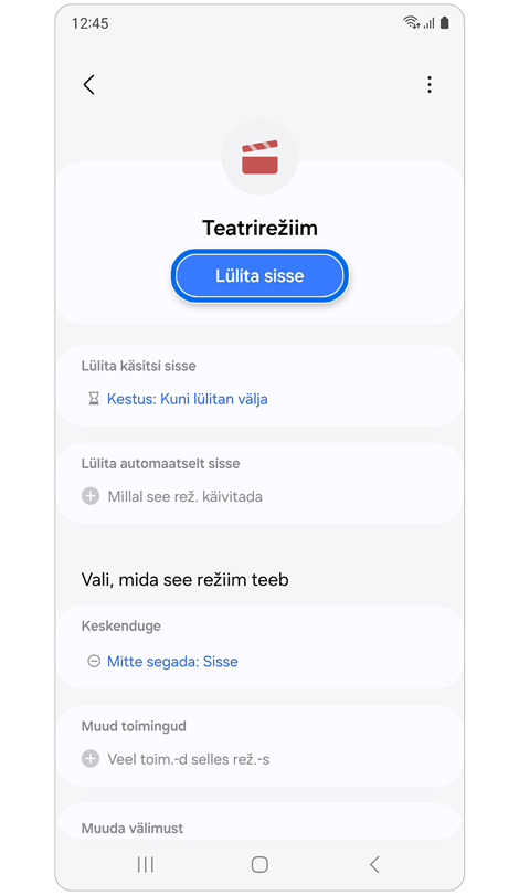Avaekraan Teatrirežiim.