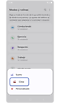 Pantalla con lista de modos disponibles.