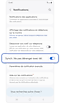Écran d'accueil des notifications des paramètres de la montre