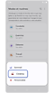 Écran du menu modes et routines
