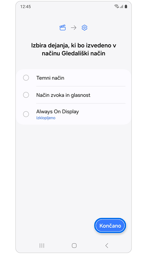 Možnosti prilagajanja dejanj načina Gledališki način.