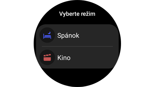Vyberte obrazovku režimu na hodinkách Galaxy