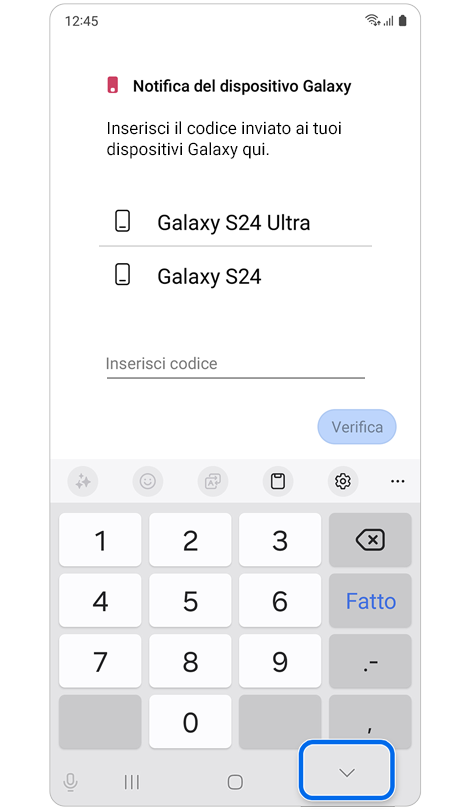Autorizzazione in due passaggi del Samsung Account