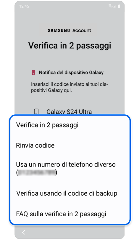 Opzioni di autorizzazione in 2 passaggi