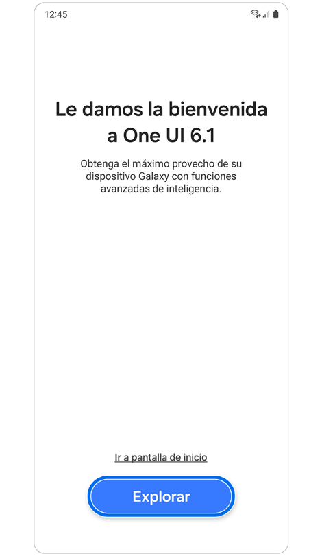 Página de bienvenida de One UI 6.1