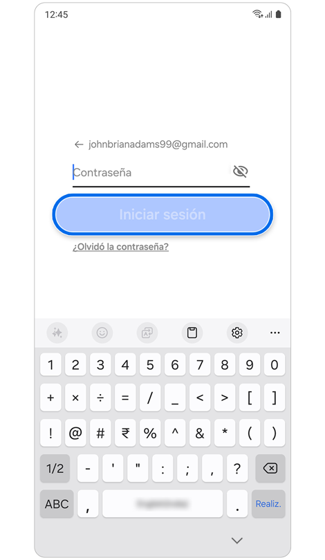 Página de inicio de sesión de la cuenta de Samsung