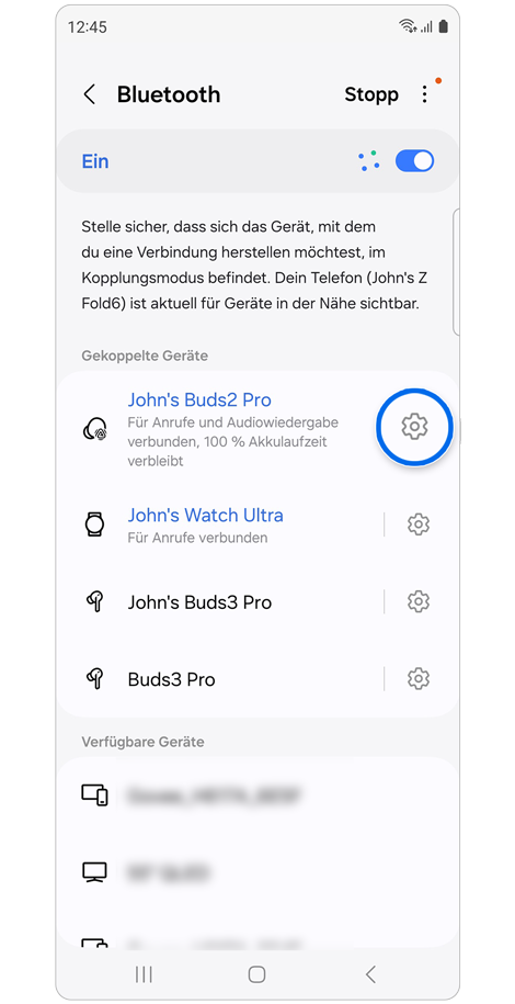Bluetooth-Bildschirm