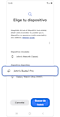 Una lista de dispositivos bluetooth detectados.