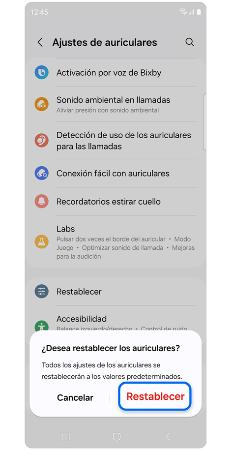 Restablecer ventana emergente.