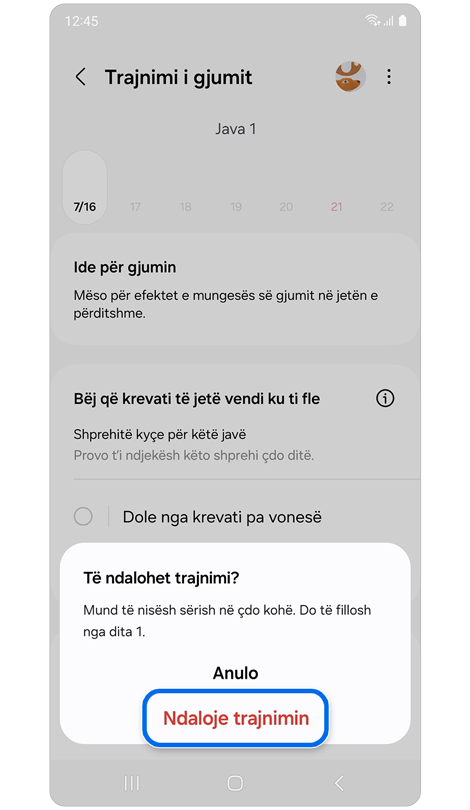 Dritarja e shfaqur për të dalë nga “Trajnimi i gjumit”.