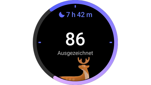 Kachel Schlaf am Morgen nach der Aufzeichnung der Schlafdaten