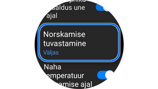 Kasutaja magamise ajal tuvastatavate ja mõõdetavate andmete loetelu.
