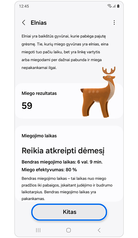 Miego duomenų ataskaita.