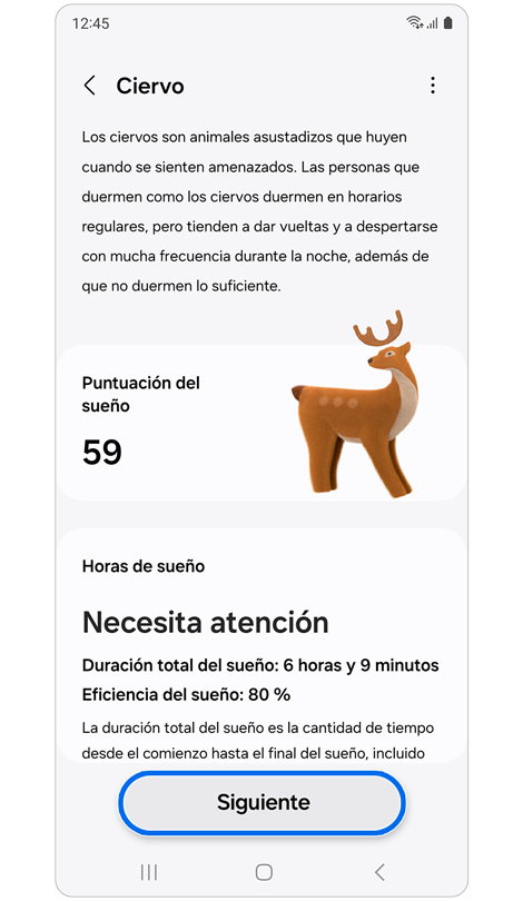 Informe de datos de sueño.