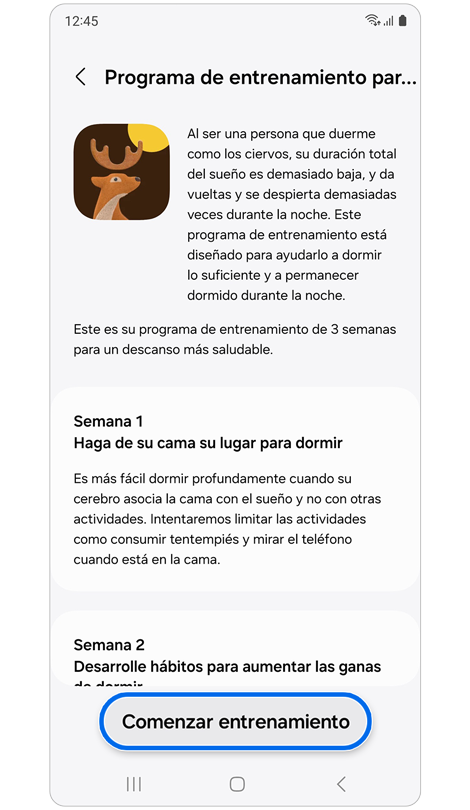 Información del programa de coaching individualizado.